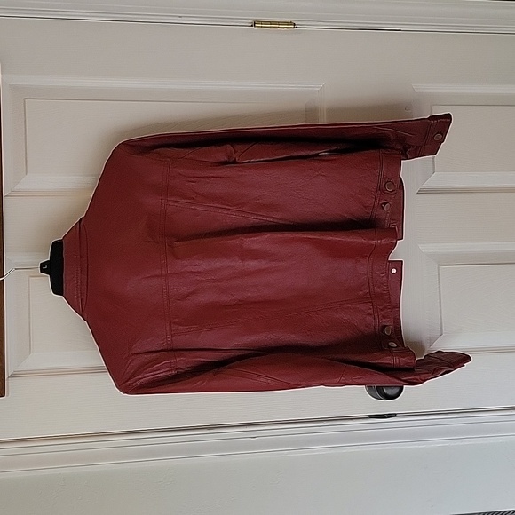Red leather jacket, Size 12 - Picture 2 of 6